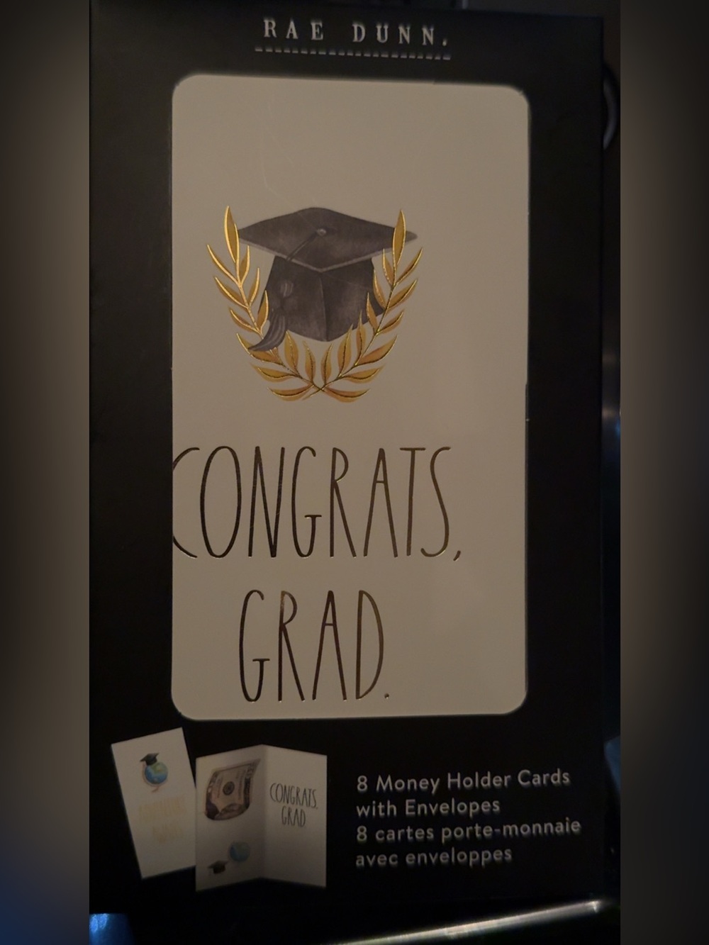 NWT RAE DUNN graduation cards & envelopes/money holders CONGRATS GRAD 1 box